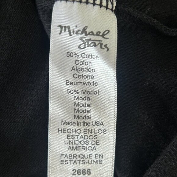 Michael Stars Black Relaxed Round Neck Cotton Modal Short Sleeve Top Tee OS - Picture 3 of 5